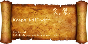 Kreps Nándor névjegykártya