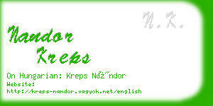 nandor kreps business card